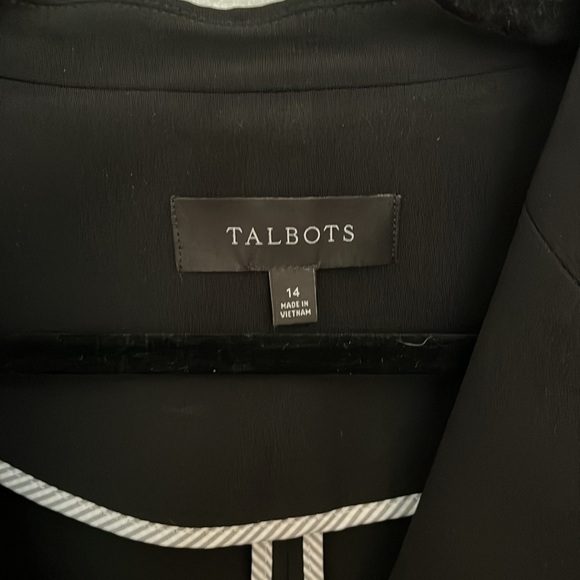Talbots EASY TRAVEL SINGLE BUTTON BLAZER Black Size 14 - Picture 4 of 7